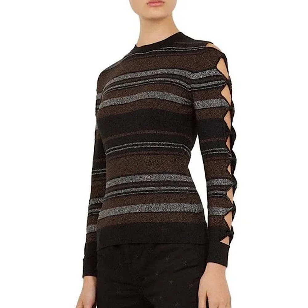 NWOT TED BAKER London Jelinaa metallic Integral bow sleeve top 3 / medium new